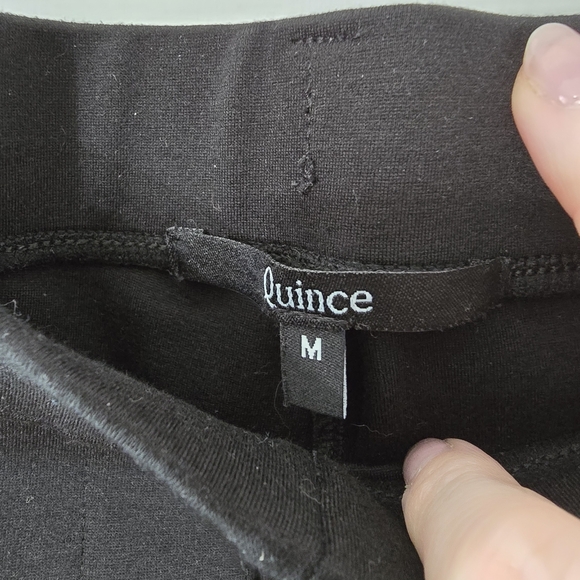 Quince Ultra Stretch Ponte Straight Leg Pants Trousers Solid Black Size M Petite - Picture 10 of 12